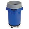 Rubbermaid Commercial Brute 32-Gallon Container Funnel Top Lids, 22.3" W/Dia, Gray, Plastic RCP3543GRACT